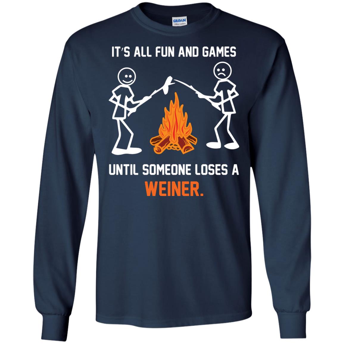 Camper T-shirt It’s All Fun And Games Until Someone Loses A Weiner Navy