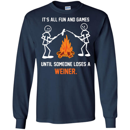 Camper T-shirt It’s All Fun And Games Until Someone Loses A Weiner Navy