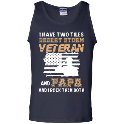 Veteran And Papa And I Rock Them Both Veteran Papa Shirt Navy