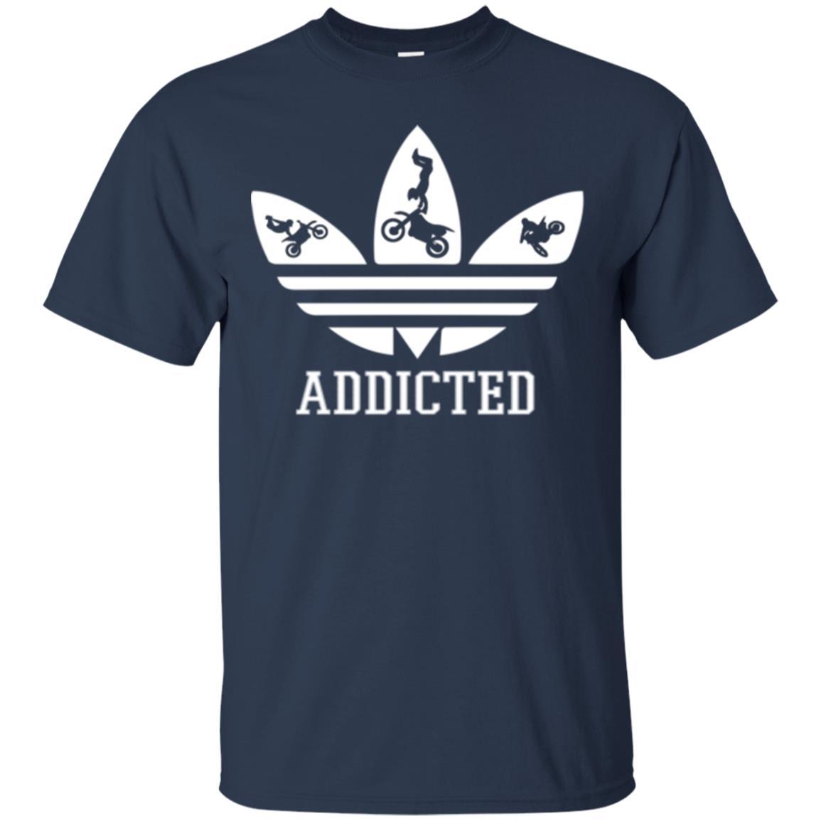 Motocross T-shirt Addicted Dirt Bike Navy
