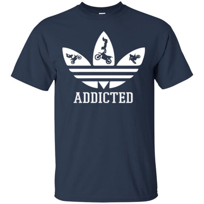 Motocross T-shirt Addicted Dirt Bike Navy
