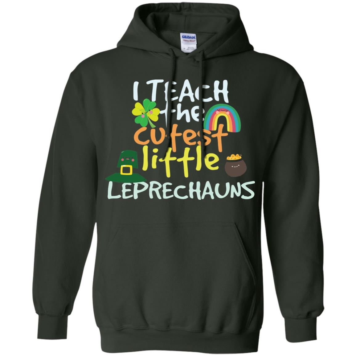 Cutest Little Leprechauns St. Patricks Day Teacher T-shirt Forest Green