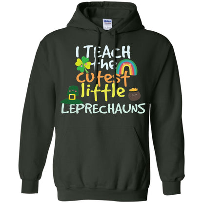 Cutest Little Leprechauns St. Patricks Day Teacher T-shirt Forest Green