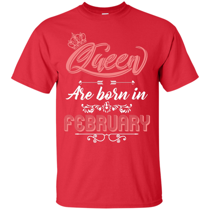 Brithday T-Shirt Queen Are Born In February Red