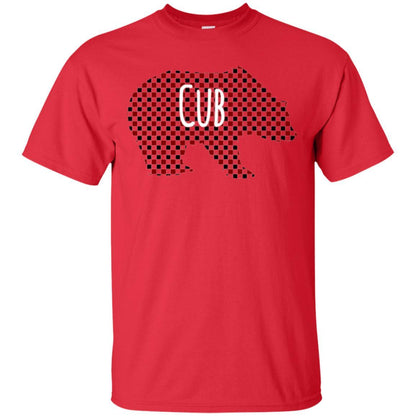 Family Christmas T-shirt Red Plaid Cub Bear Red