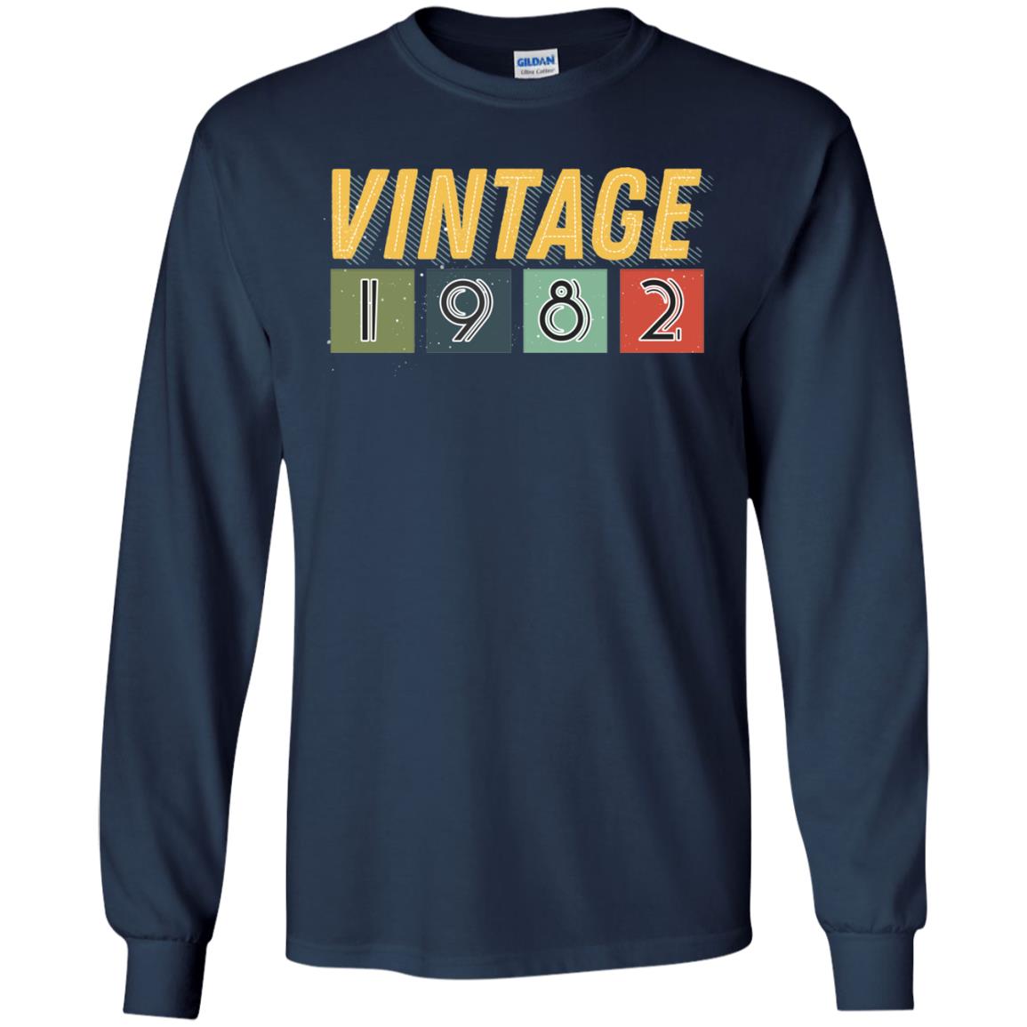 Vintage 1982 36th Birthday Gift Shirt For Mens Or Womens Navy