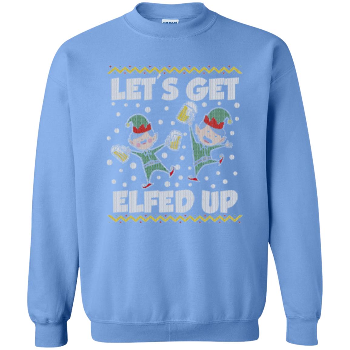 Christmas T-shirt Let_s Get Elfed Up Carolina Blue