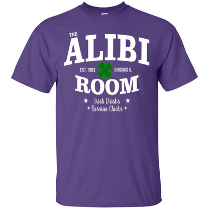 Wine Lovers T-shirt The Alibi Room Est.1963 Chicagoil Irish Drinks Russian Chick Purple