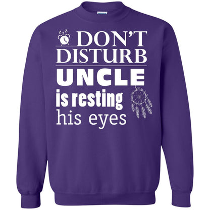 Don't Disturb Uncle Is Resting His Eyes Funny Uncle Shirt Purple