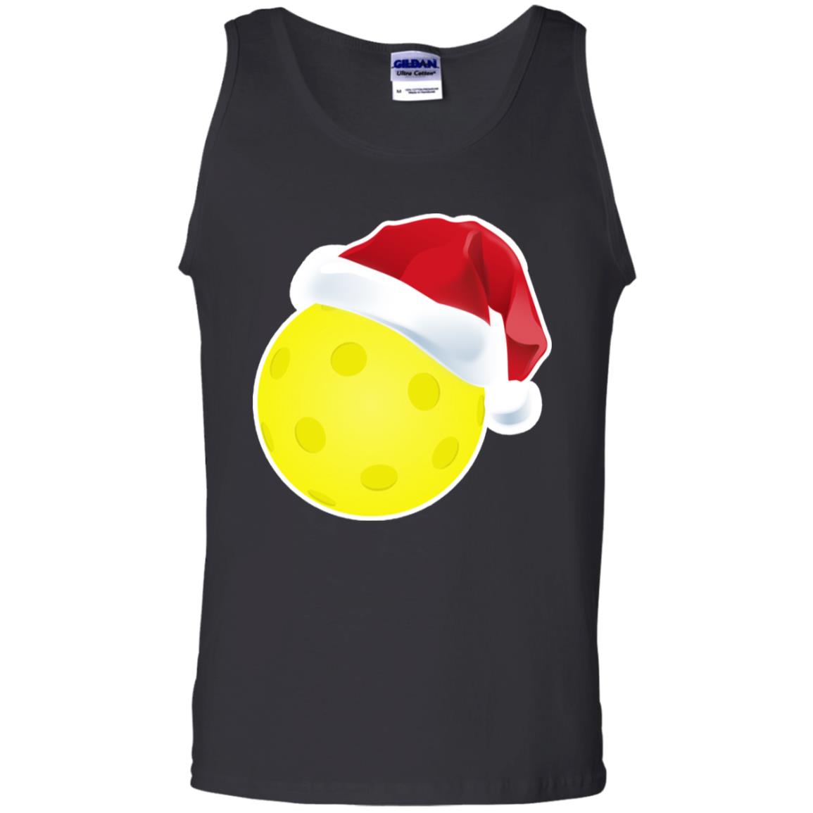 Pickleball With Santa Claus Hat X-mas Shirt For Pickleball Lovers Black