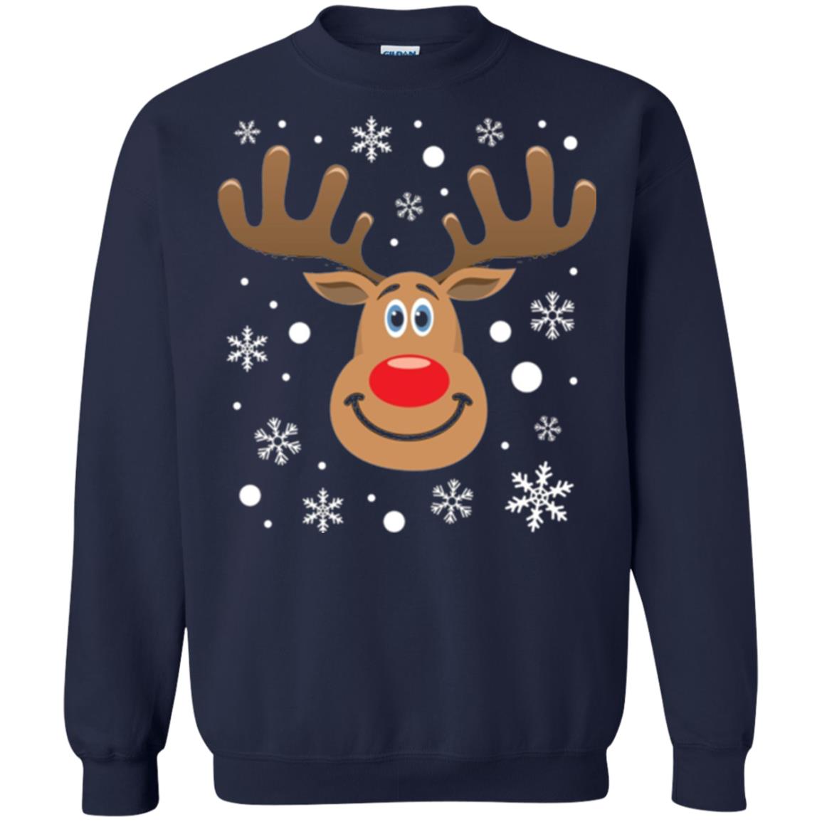 Christmas T-shirt Reindeer Merry Christmas Navy