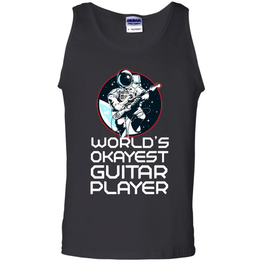 World's Okayest Guitar Player Guitarist Gift Shirt Black