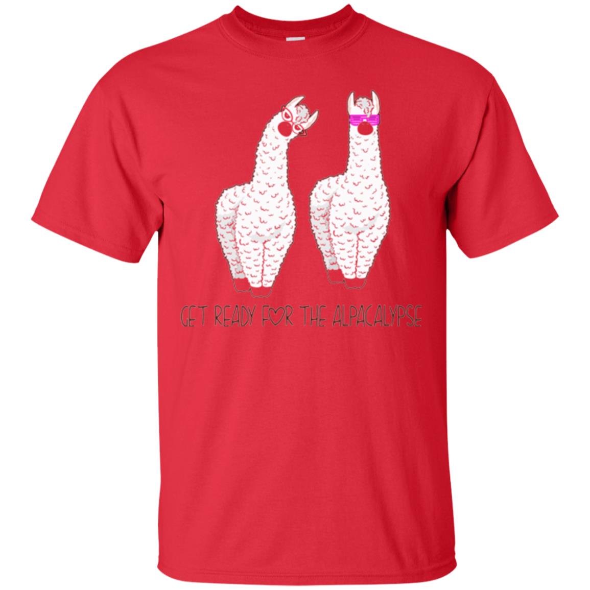 Funny Alpaca T-shirt Get Ready For The Alpacalypse Red