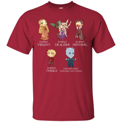 Know Something Game Of Thrones Fan T-shirt Cardinal