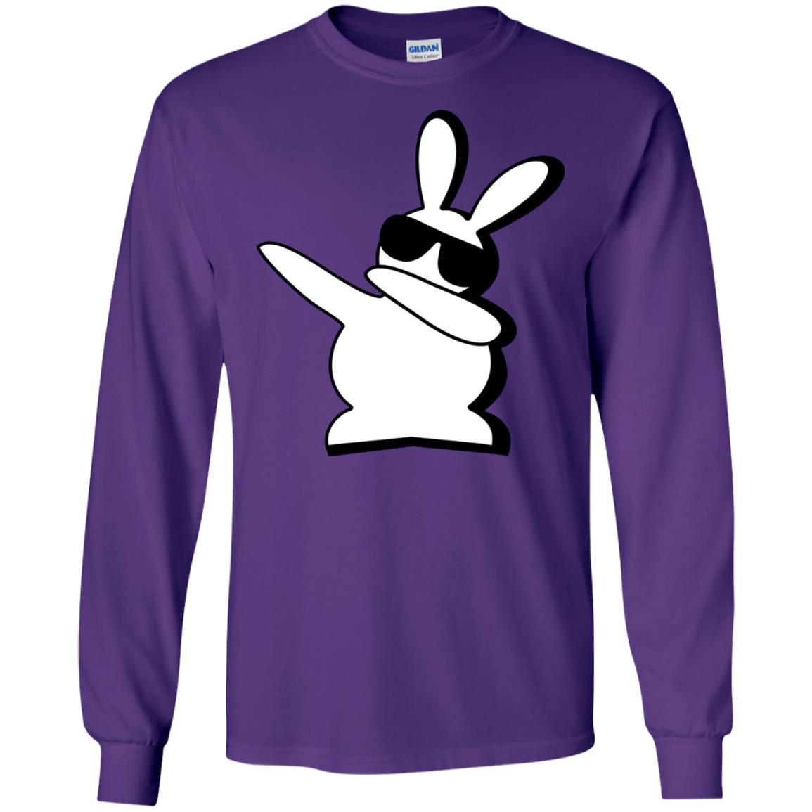 Dabbing Hip Hop Bunny Easter Dab Rabbit Dance T-shirt Purple