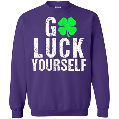 Go Luck Yourself Funny Saint Patrick_s Day T-shirt Purple