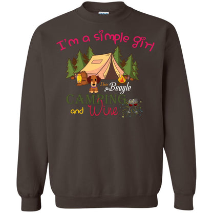 I’m A Simple Girl I Love Beagle Camping And Wine Shirt Dark Chocolate