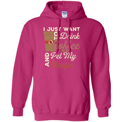 Coffee Lovers T-shirt I Just Want To Drink Coffee And Pet My Beagle Heliconia