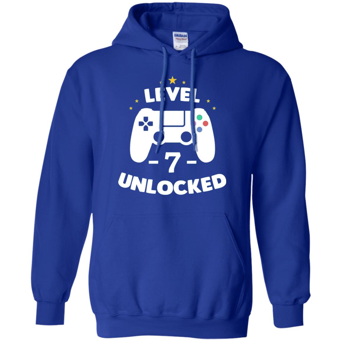 Level 7 Unlocked Gamer T-shirt Royal