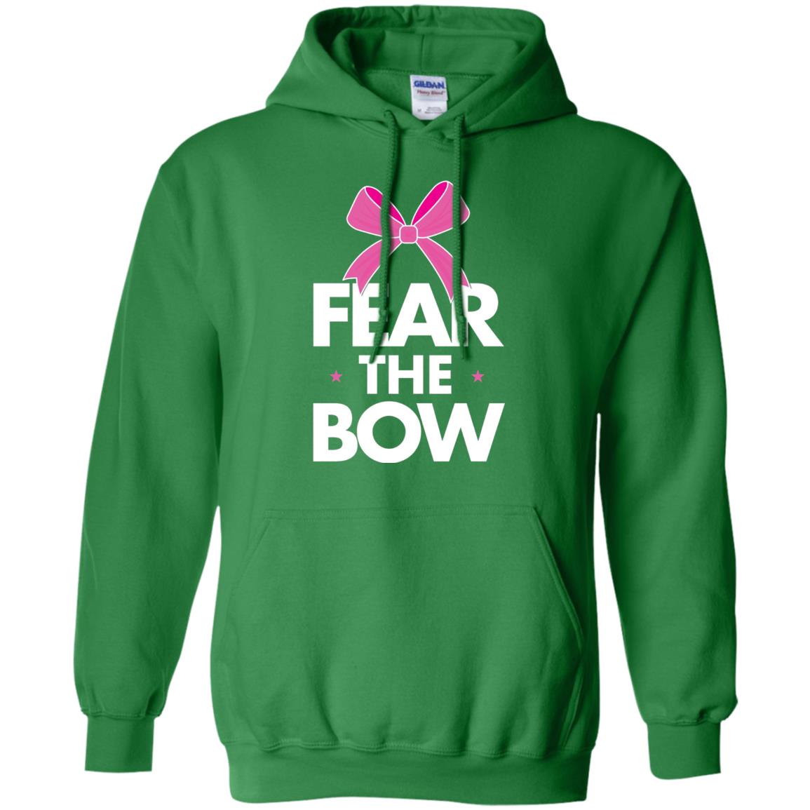 Fear The Bow Big Pink Bow Cheerleader Apparel Shirt Irish Green