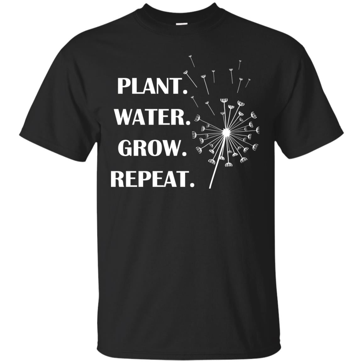 Plant Water Grow Repeat Gradener T-shirt Black