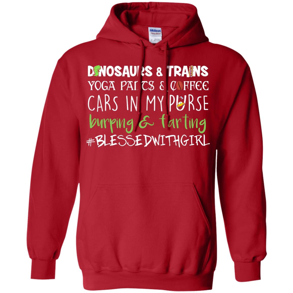 Dinosaurs And Trains Yoga Pants Coffee Cars In My Purse Buring Farting Mom Of Girls Shirt Red