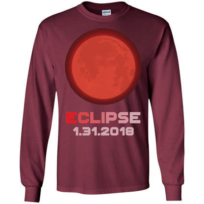 Eclipse January 31st 2018 Total Lunar Eclipse T-shirt Maroon