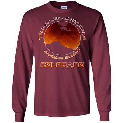 Colorado Lunar Eclipse 2018 T-shirt January 31 Maroon