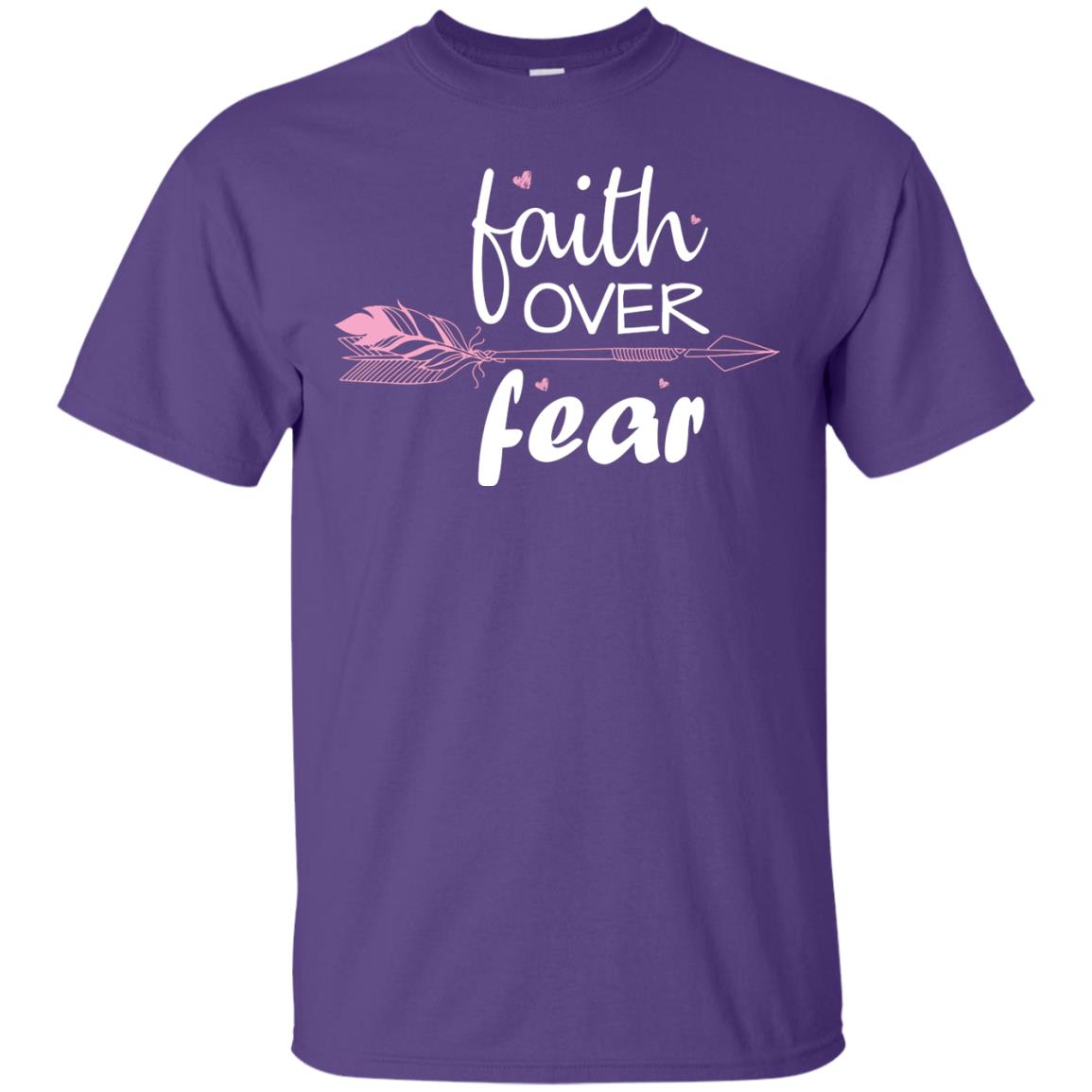 Faith Over Fear Arrow Christian Shirt Purple