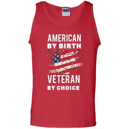 American By Birth Veteran By Choice Independence Day 4th July Shirt Red
