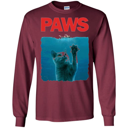Cat Lover T-shirt Paws Kitten Meow Parody Maroon