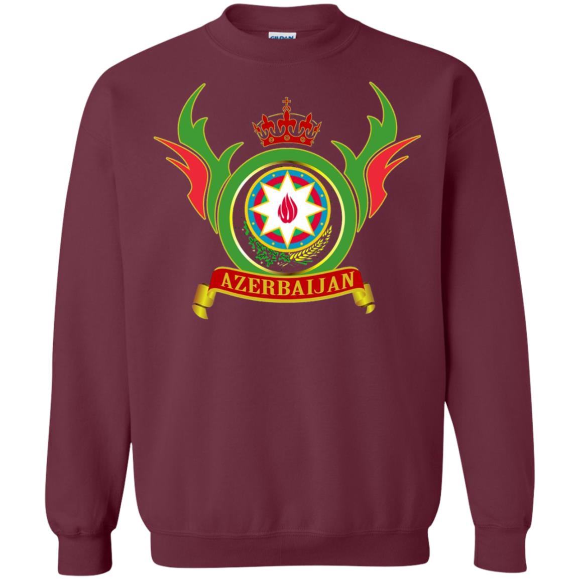 Azerbaijan Arms Coat Flag T-shirt Maroon
