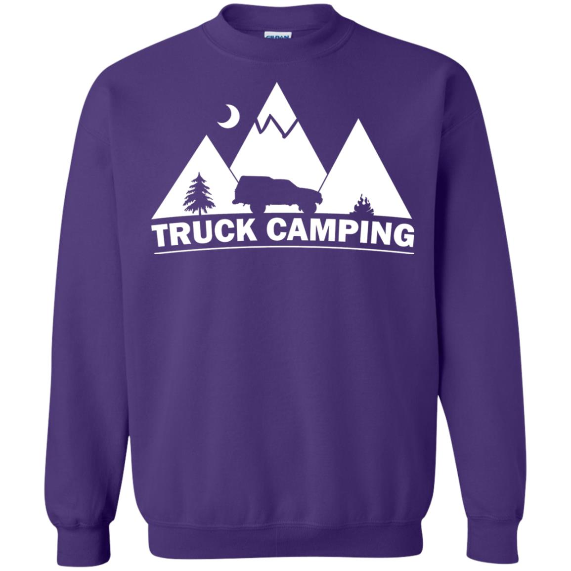 Truck Camping Night Landscape And Adventures T-shirt Purple