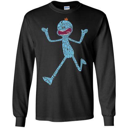 Cartoon T-shirt It_s Mr. Meeseeks Typography Black