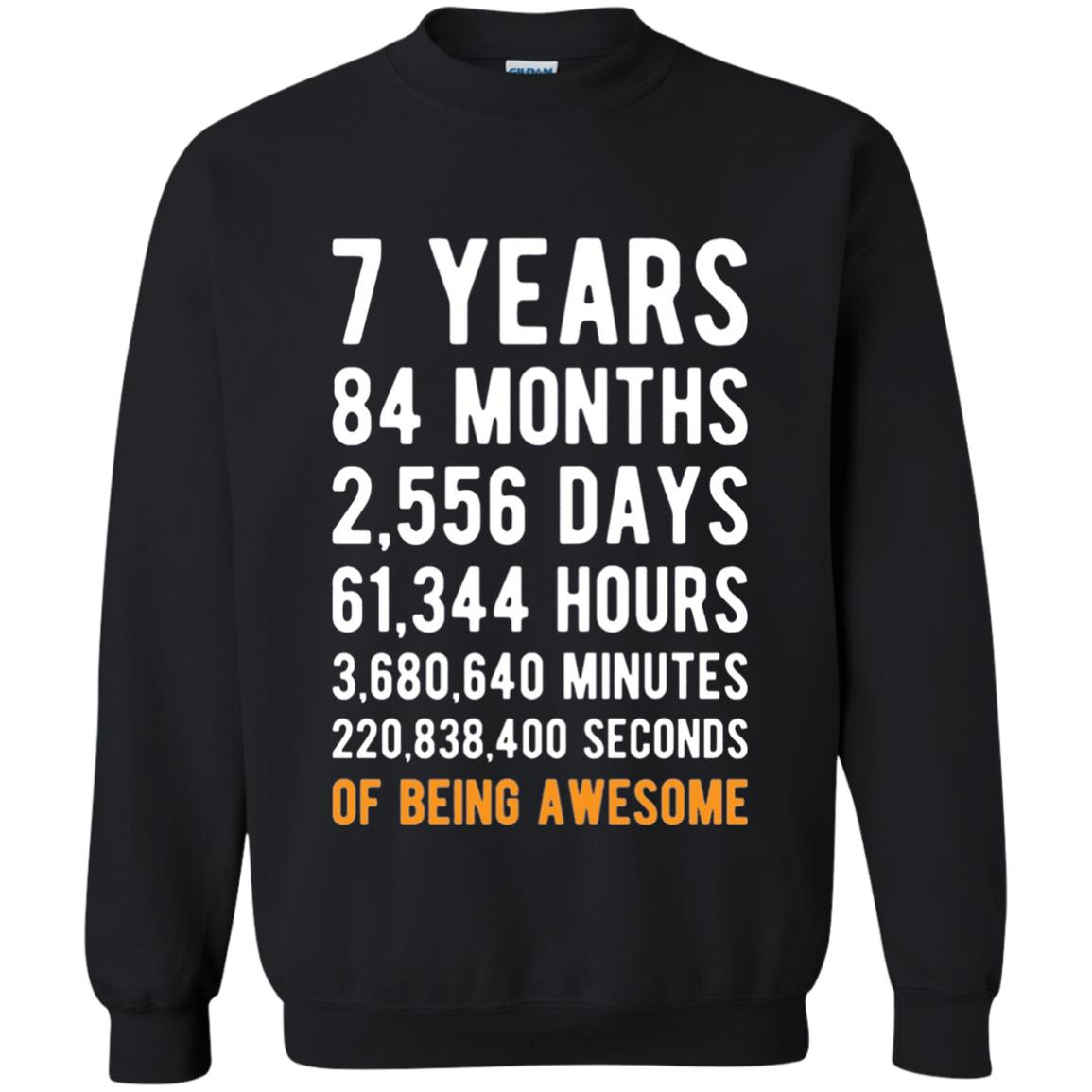 7th Birthday Shirt 7 Years Old Being Awesome Black