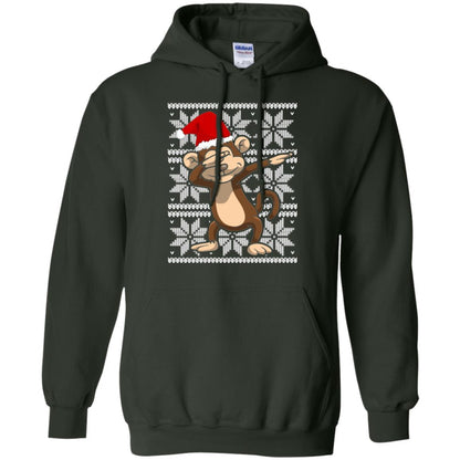 Christmas T-shirt Dabbing Monkey Forest Green