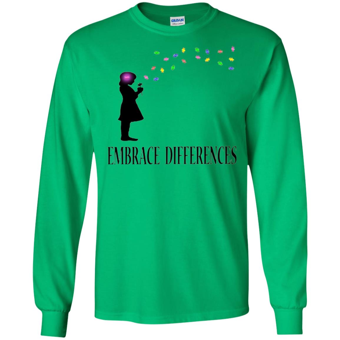 Embrace Differences Shirt Proud Autism Awareness T-shirt Irish Green