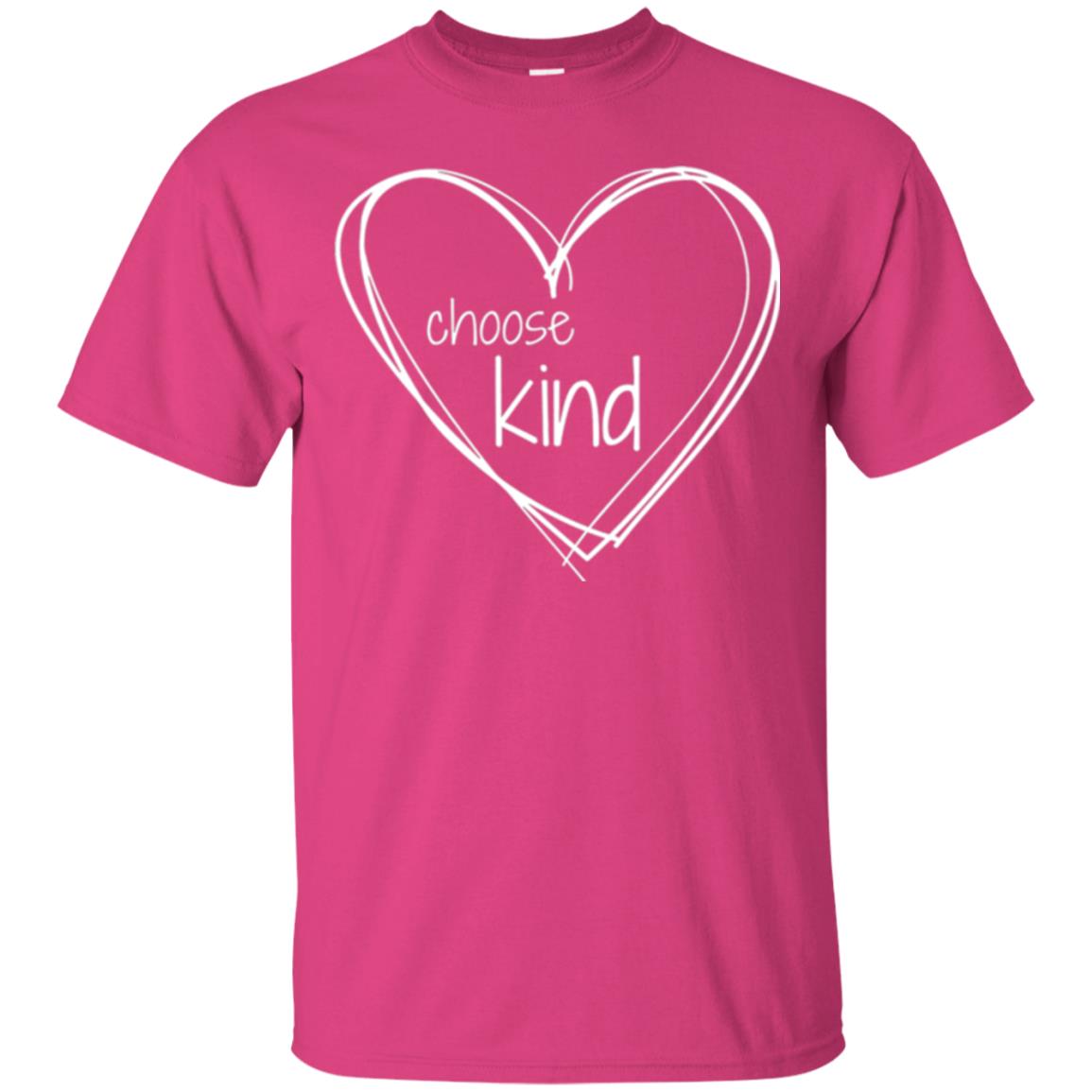 Anti-bullying T-shirt Choose Kind In White Heart Heliconia