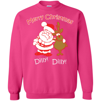 Christmas T-Shirt Merry Christmas Santa And Reindeer Dilly! Dilly! Heliconia