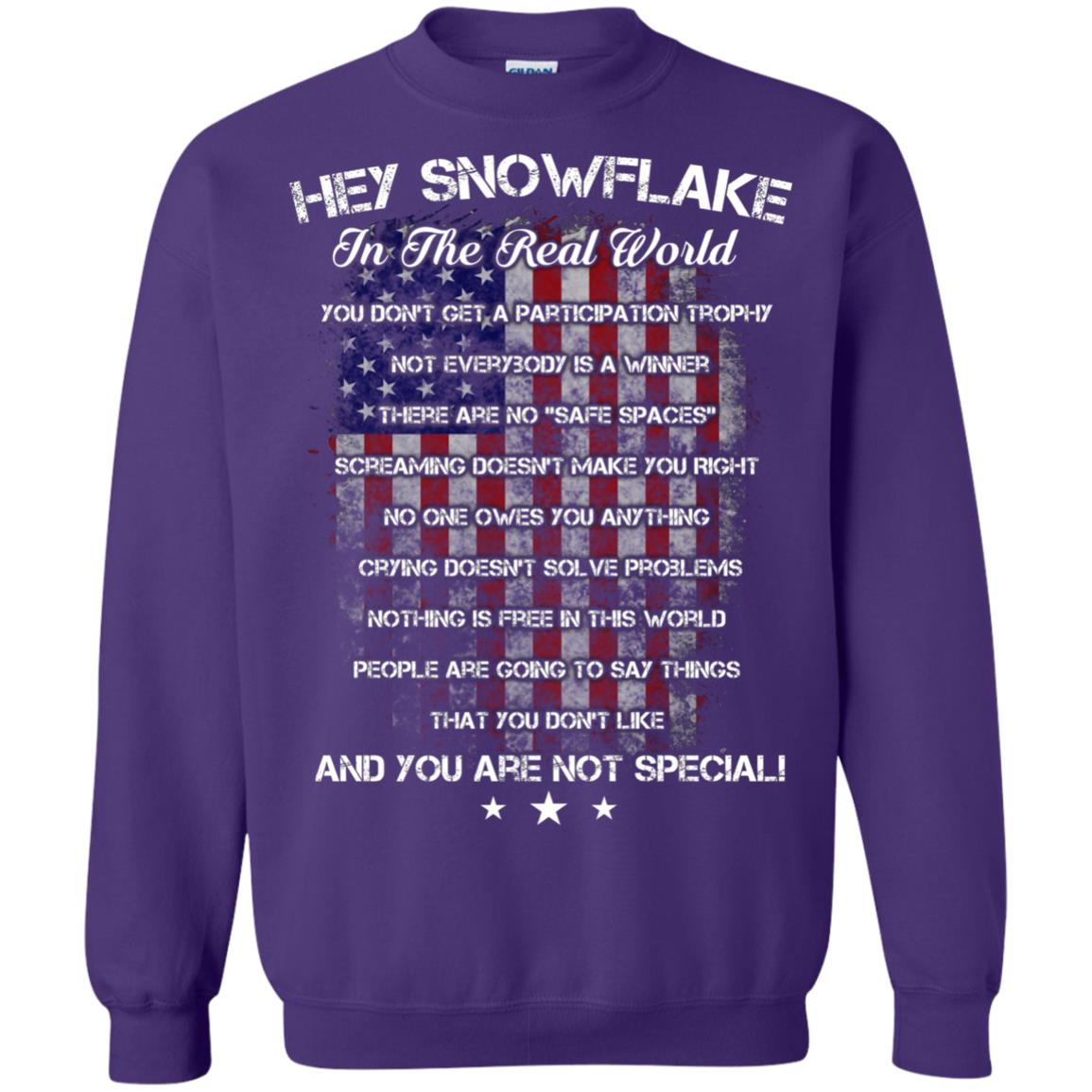 Hey Snowflake In The Real World You Don't Get A Participation Trophy Military T-shirt Purple