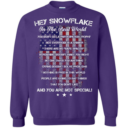 Hey Snowflake In The Real World You Don't Get A Participation Trophy Military T-shirt Purple