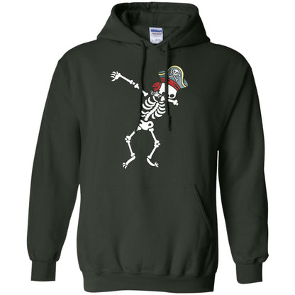 Dabbing Skeleton With Pirates Hat T-shirt Forest Green