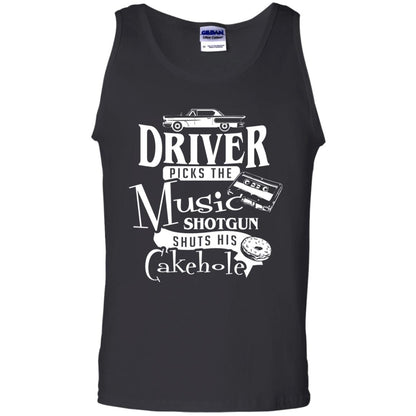 Driver Picks The Music Shotgun Shuts His Cakehole T-shirt Black