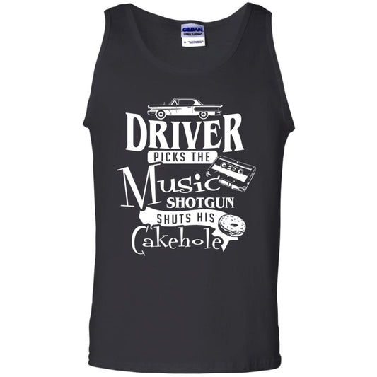 Driver Picks The Music Shotgun Shuts His Cakehole T-shirt Black