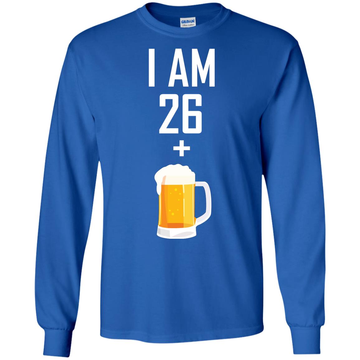 I Am 26 Plus 1 Beer 27th Birthday T-shirt Royal