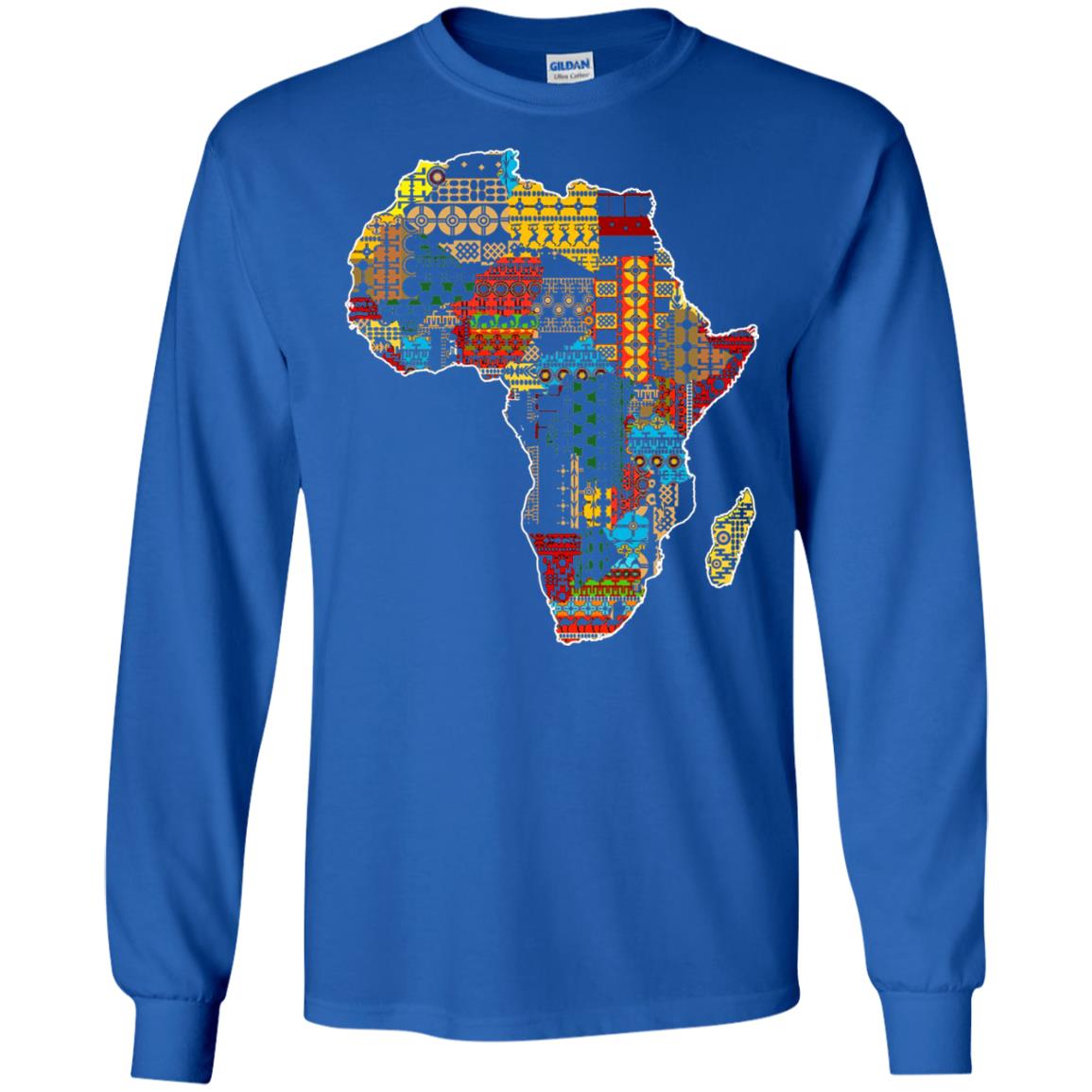 African Pride Traditional Ethnic Pattern Africa Map Shirt Royal