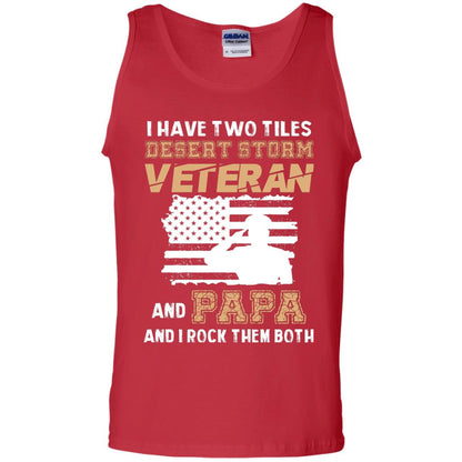 Veteran And Papa And I Rock Them Both Veteran Papa Shirt Red