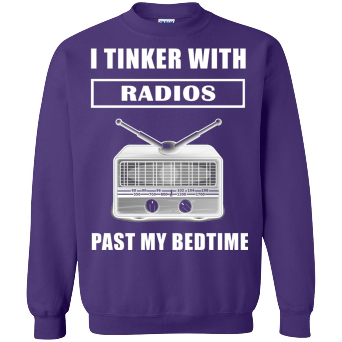 Funny Radio T-shirt I Tinker With Radios Past My Bedtime Purple