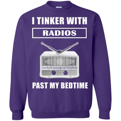 Funny Radio T-shirt I Tinker With Radios Past My Bedtime Purple