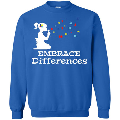 Embrace Differences Autism Awareness T-shirt Royal